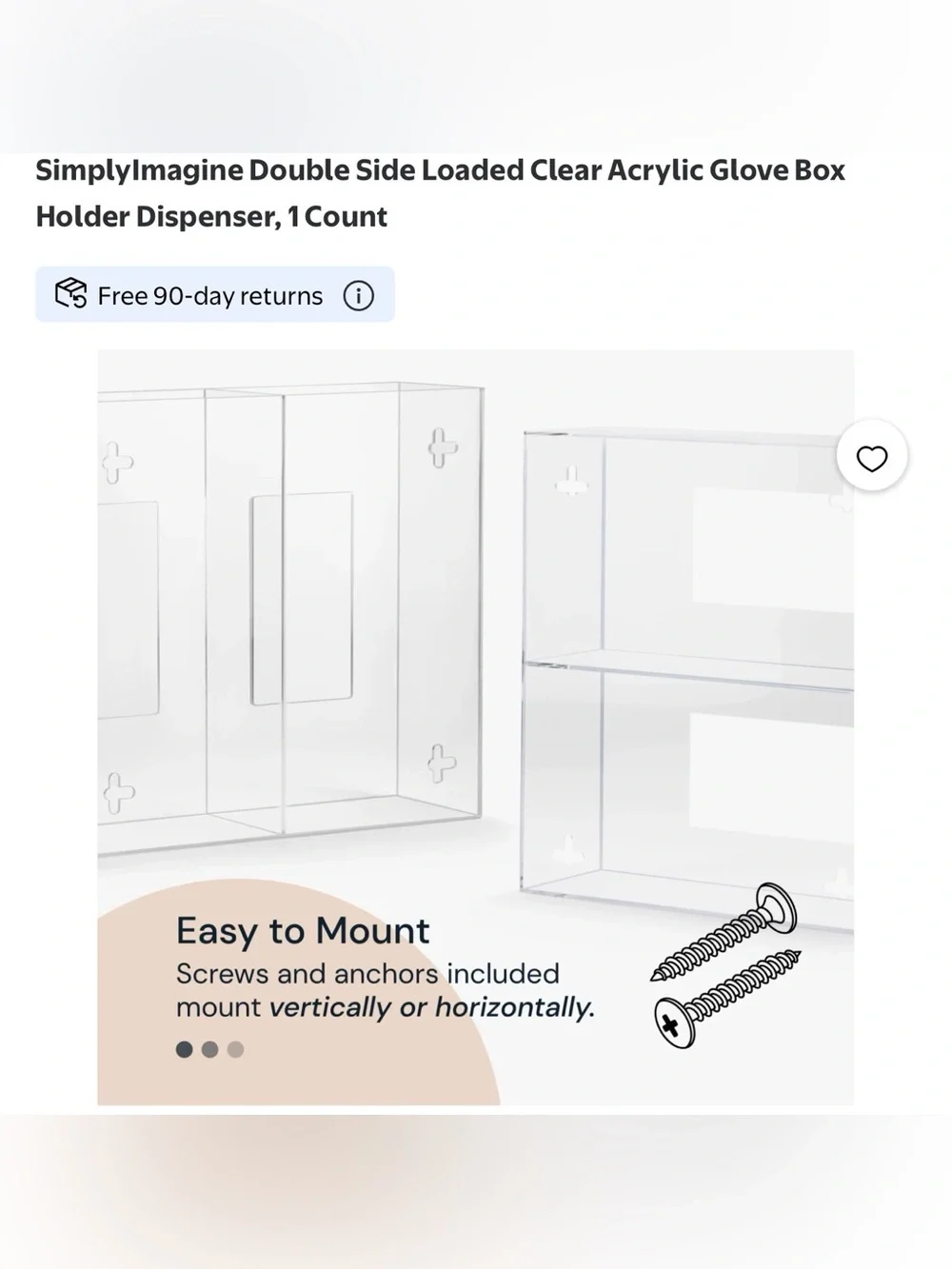 Clear Acrylic Double Glove Box Dispenser or Storage